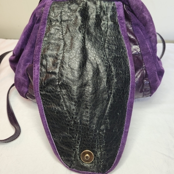 80s Croc Suede Leather Bucket Purse - Picture 8 of 14